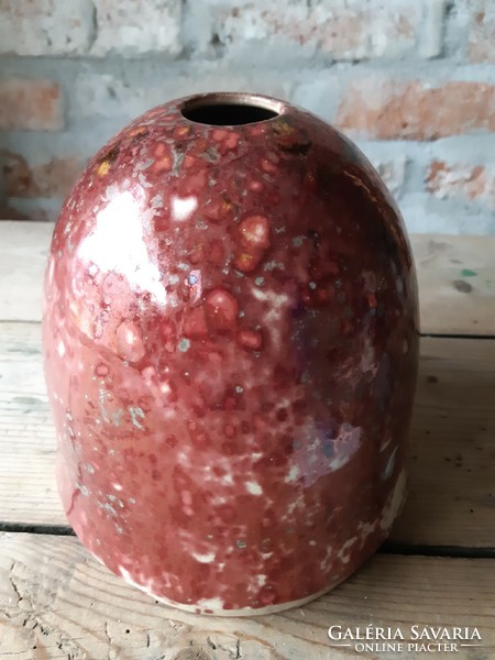 Érdekes mázas kerámia váza