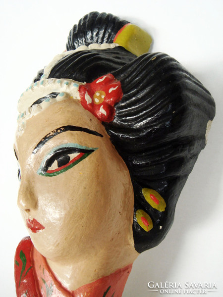 Régi keleties női fej retro falidísz 20 cm