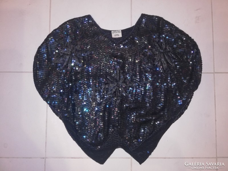 Gorgeously shiny, special cut, beautiful sequined Indian casual top from grandma's wardrobe