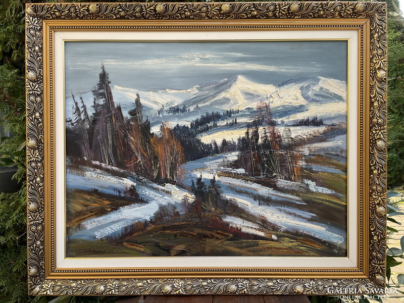 László Bubelényi: in the Carpathians 70.5x85.5cm!!!!