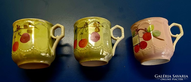 Art Nouveau luster-glazed commemorative mug 3 pcs.