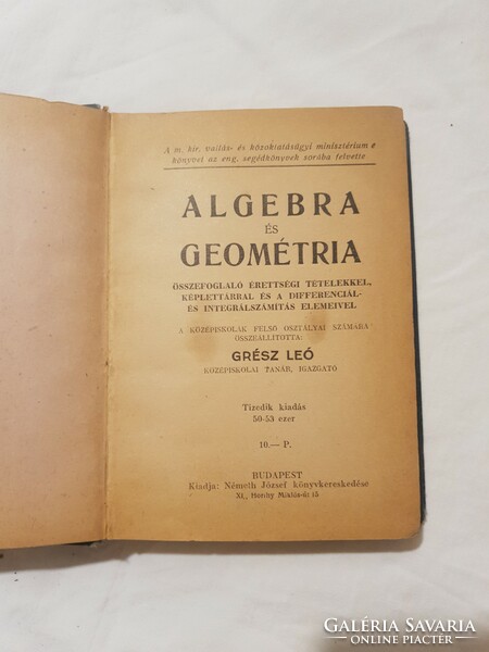 Grész Leó - Algebra és Geometria (1934)