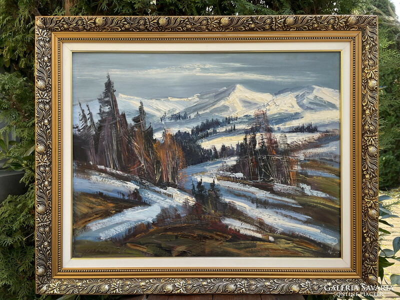 László Bubelényi: in the Carpathians 70.5x85.5cm!!!!