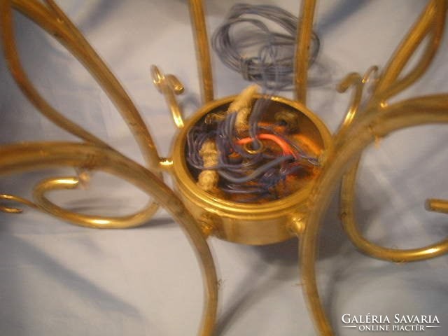 Antique chandelier, golden metal with 6 branches, for sale to be restored