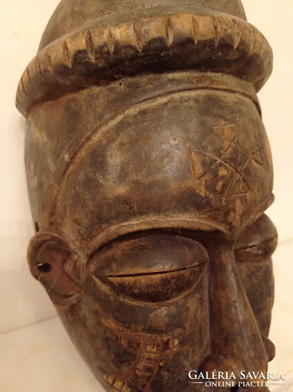 Afrikai maszk Chokwe népcsoport Angola antik fa maszk 365 dob 35 4693