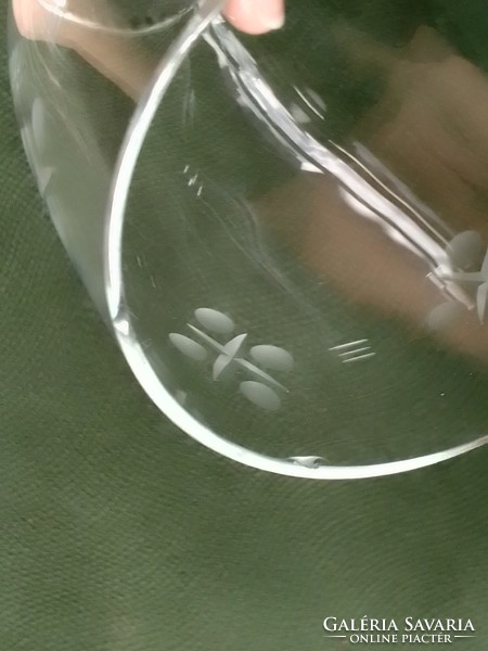 2 talpas+6 klasszikus boros üdítős vizes pohár készlet finom csiszolt metszett mintával