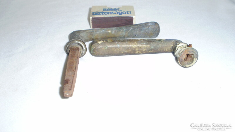 Pair of old solid copper doorknobs