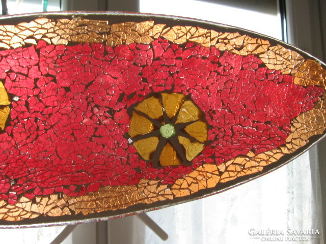Glass mosaic decorative bowl with orange slice pattern
