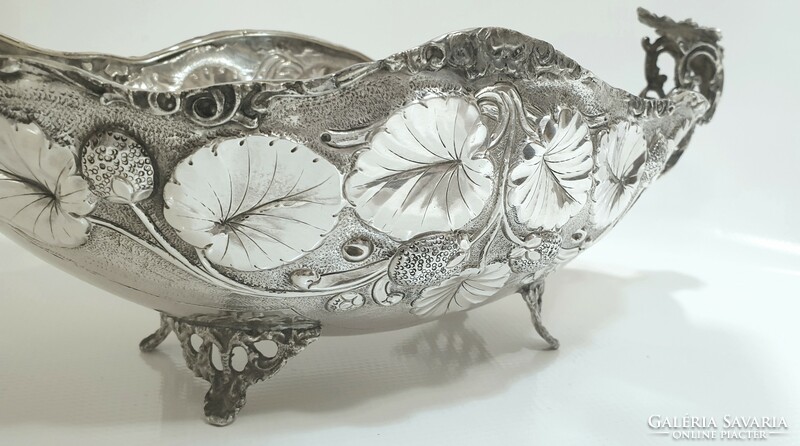 Swiss Art Nouveau silver (925) jardiniere, table center, serving