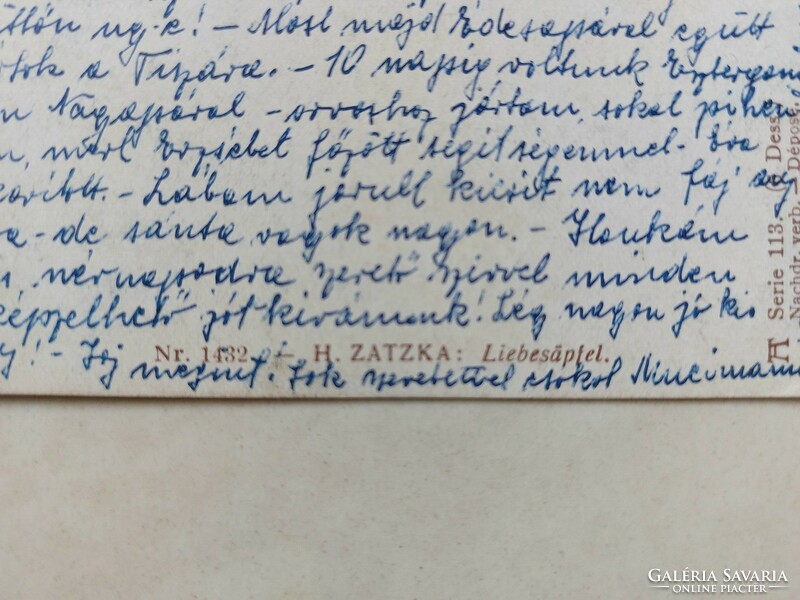 Régi képeslap 1963 angyalkás művészrajz Hans Zatzka levelezőlap