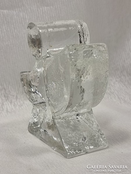 Modern West German wiesenthal hutte glass angel candle holder.