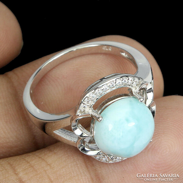 57 And genuine larimar 925 sterling silver ring