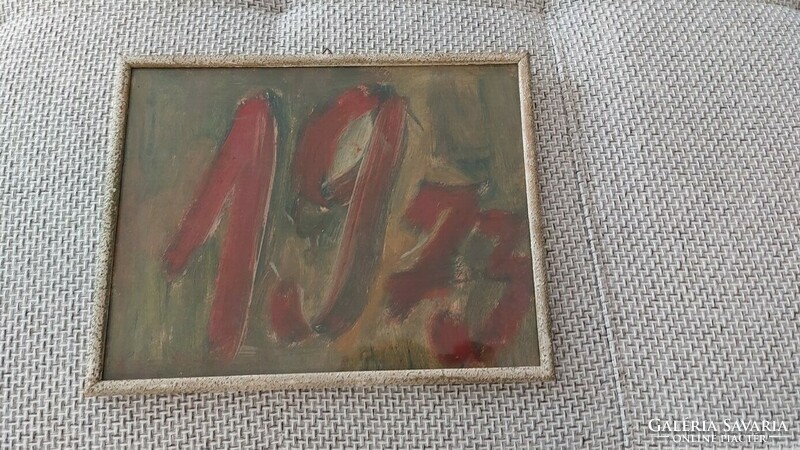 (K) Különös Kis festmény 1973  25x32 cm kerettel
