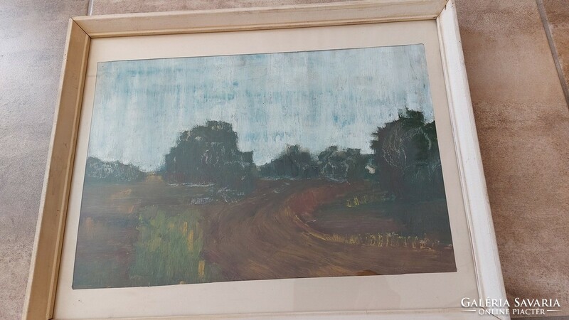 (K) Tájkép festmény  47x38 cm kerettel