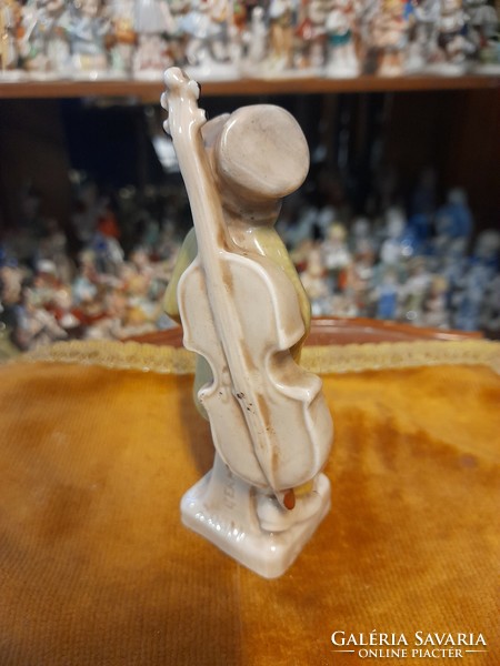 Német,Germany Grafenthal Kézi Festésű Zenész Porcelán Figura.