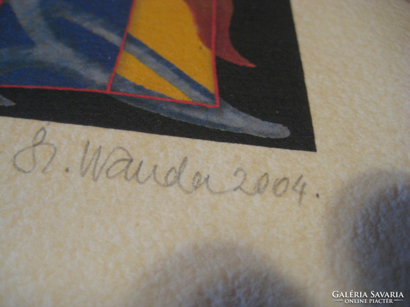 Sziksznián Wanda  2004 .   szentendrei mártott papírra készült szép munkája  4 / 10 .