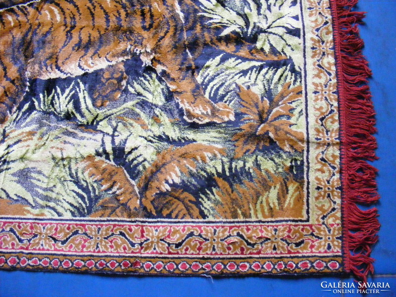 Mokett wall covering tapestry 123 x 178 cm - Hindu tiger hunting on elephant back