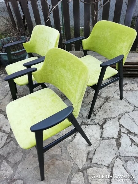 Rare renovated retro claus armchairs, armchair, armchair, mid century 3 pcs