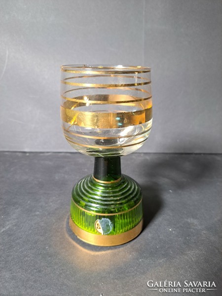Zenélő talpas pohár - Bols Gold (m:15cm, átmérő:7cm) Kék Duna keringő, boros pohár