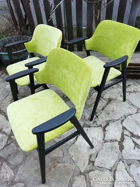 Rare renovated retro claus armchairs, armchair, armchair, mid century 3 pcs