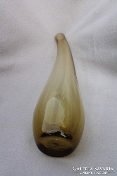 Glass vase with slanted neck