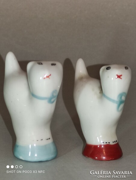 Hollóházi porcelán mini cica csikk elnyomó macska darabáron csak a  kék elérhető már