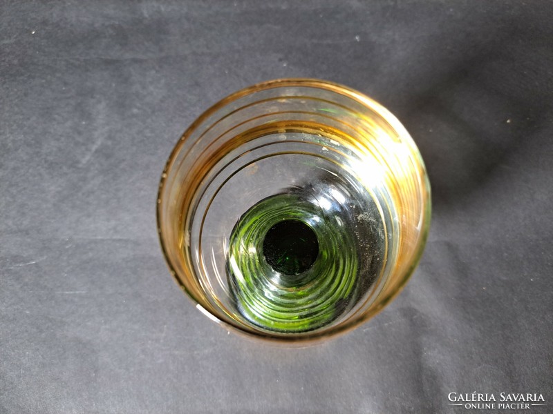 Zenélő talpas pohár - Bols Gold (m:15cm, átmérő:7cm) Kék Duna keringő, boros pohár