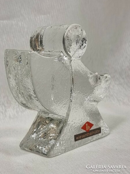 Modern West German wiesenthal hutte glass angel candle holder.