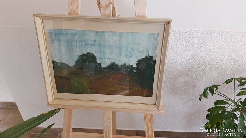 (K) landscape painting with frame 47x38 cm