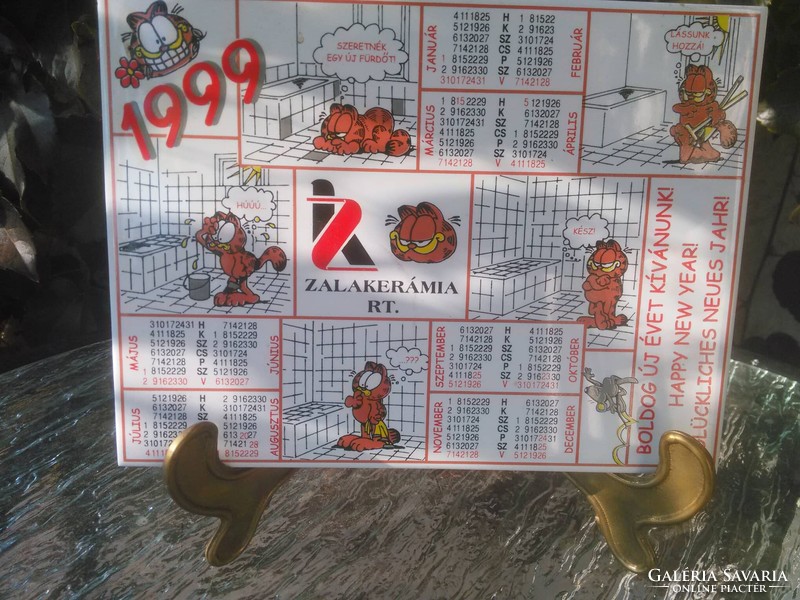 1999 évi naptár, Garfilddal csempére nyomva