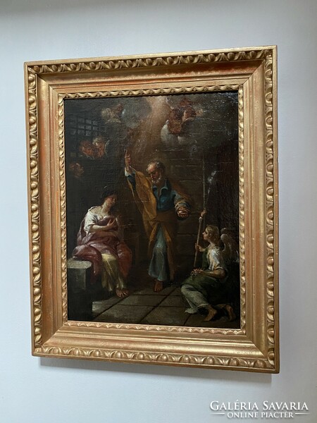 18. Századi Barokk Festmény Szent Péter