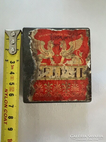 Empire very old metal box with sphinxes on the front for Delphi Hellas cigarettes