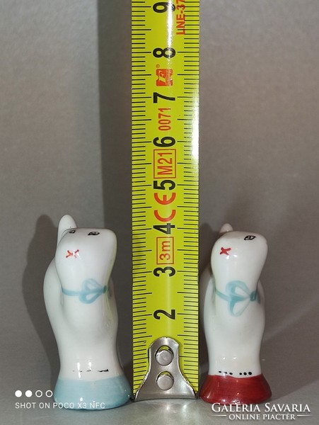 Hollóházi porcelán mini cica csikk elnyomó macska darabáron csak a  kék elérhető már