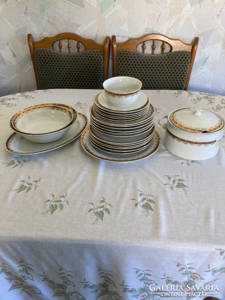 Tk thun tableware (Czechoslovak), never used, perfect condition, 24 pieces, burgundy-gold pattern