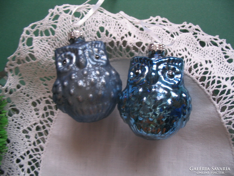 2 pcs. Owl, glass decoration together