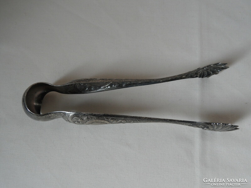 Antique, old silver-plated sugar tongs, extractor