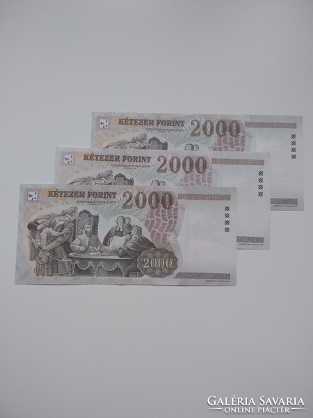 3 darab sorszámkövető 2000 forint 1998 CB