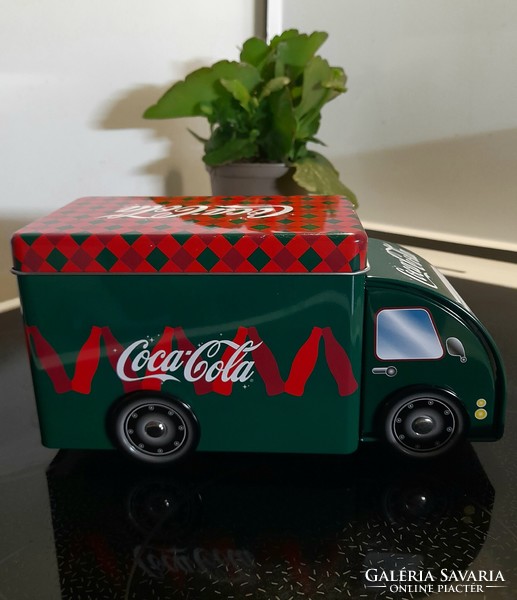 Coca-cola truck plate box with rolling wheels