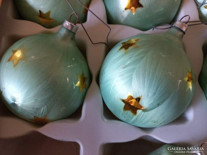 6 + 1 Old German Christmas tree decorations with frosty effect