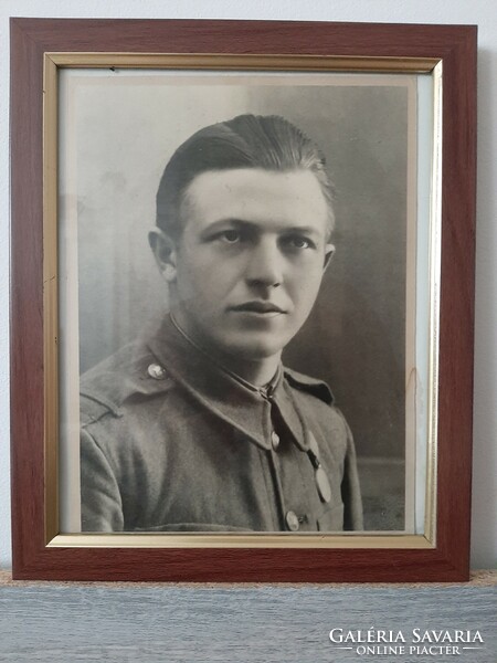 Antique soldier photo in frame