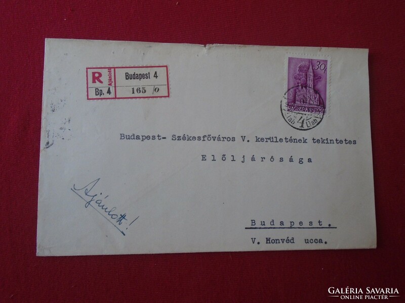 DEL007.11  Ajánlott Levél - Budapest Székesfőváros V. kerületének tekintetes Előljárósága  1930