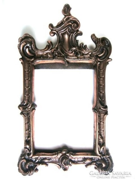 Antique baroque bronze picture frame, master-marked by a goldsmith