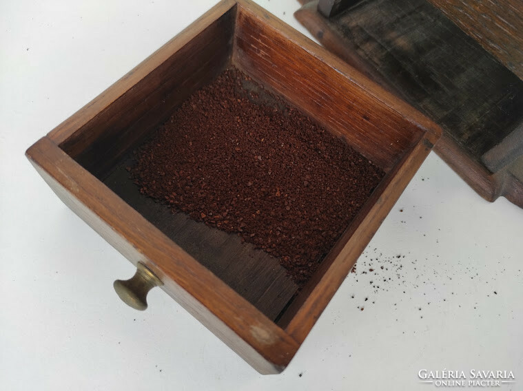 Antik kávé daráló fa dobozos kávédaráló kölönleges konyhai eszköz 230 6159