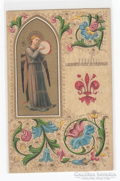 Religious postcard a.Lerocchi - Milan, Florence embossed 1927