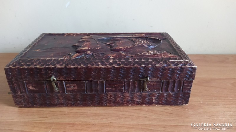 (K) interesting old wooden box