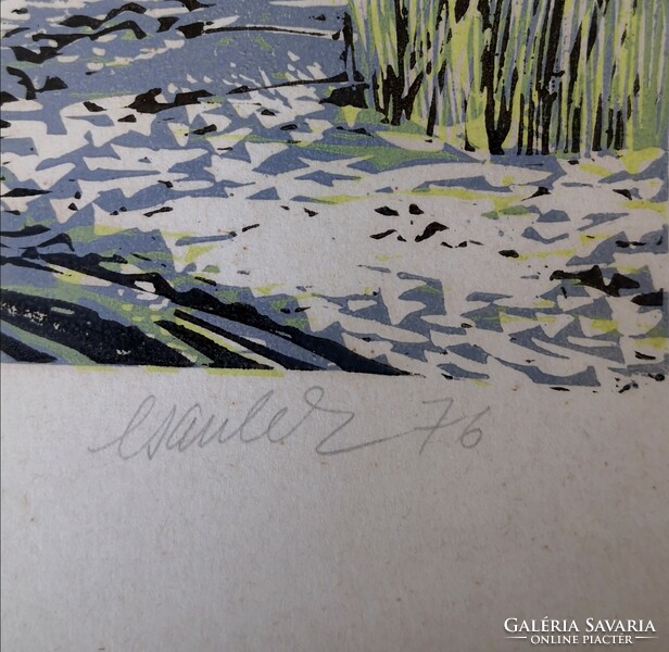 Fk/257 - András casvlek - winter - colored linocut (65/100)