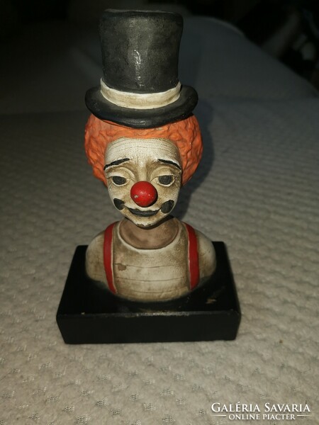 Clown terracotta sculpture by Eduardo Fritz Austin