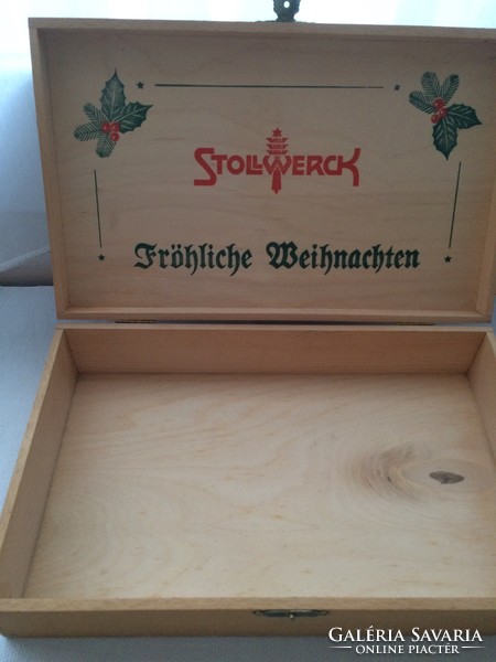Stollwerck minőségi fa karácsonyi doboz