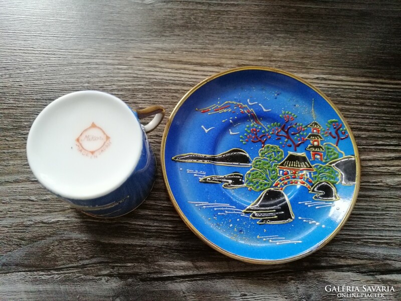 Ritka japán Mikori satsuma porcelán kávés készlet