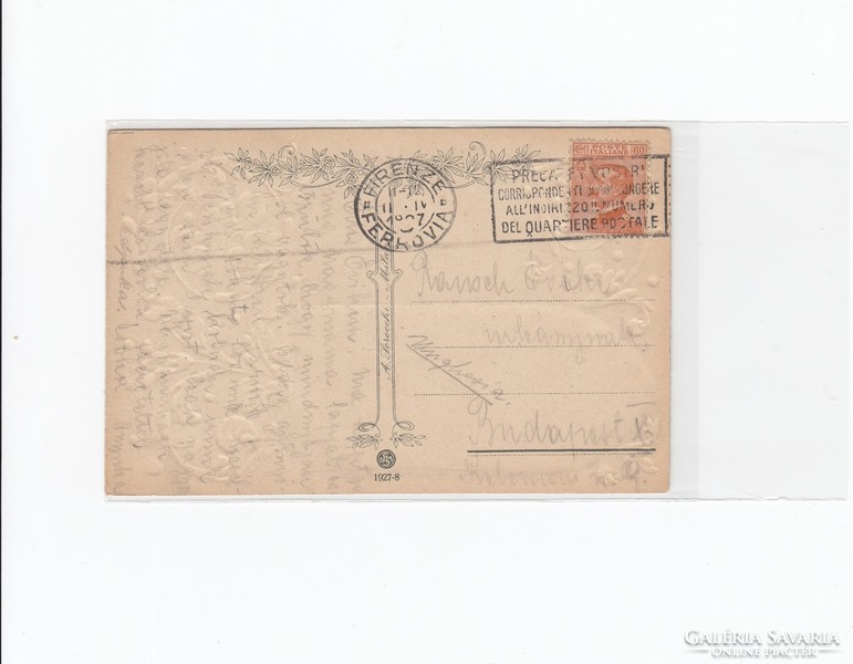 Religious postcard a.Lerocchi - Milan, Florence embossed 1927